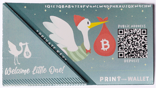 New Born Bitcoin Paper Wallet
